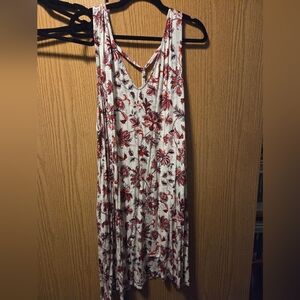 Maurices Red and White Floral Midi Dress